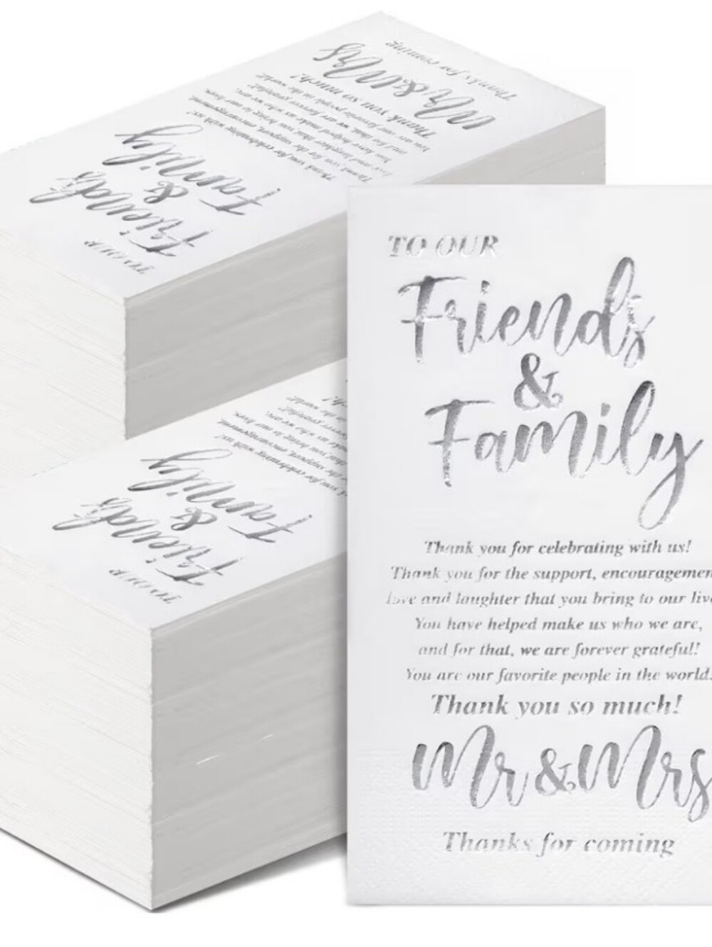 200 Pcs Wedding Disposable Napkins Mr & Mrs Dinner Napkins for Reception